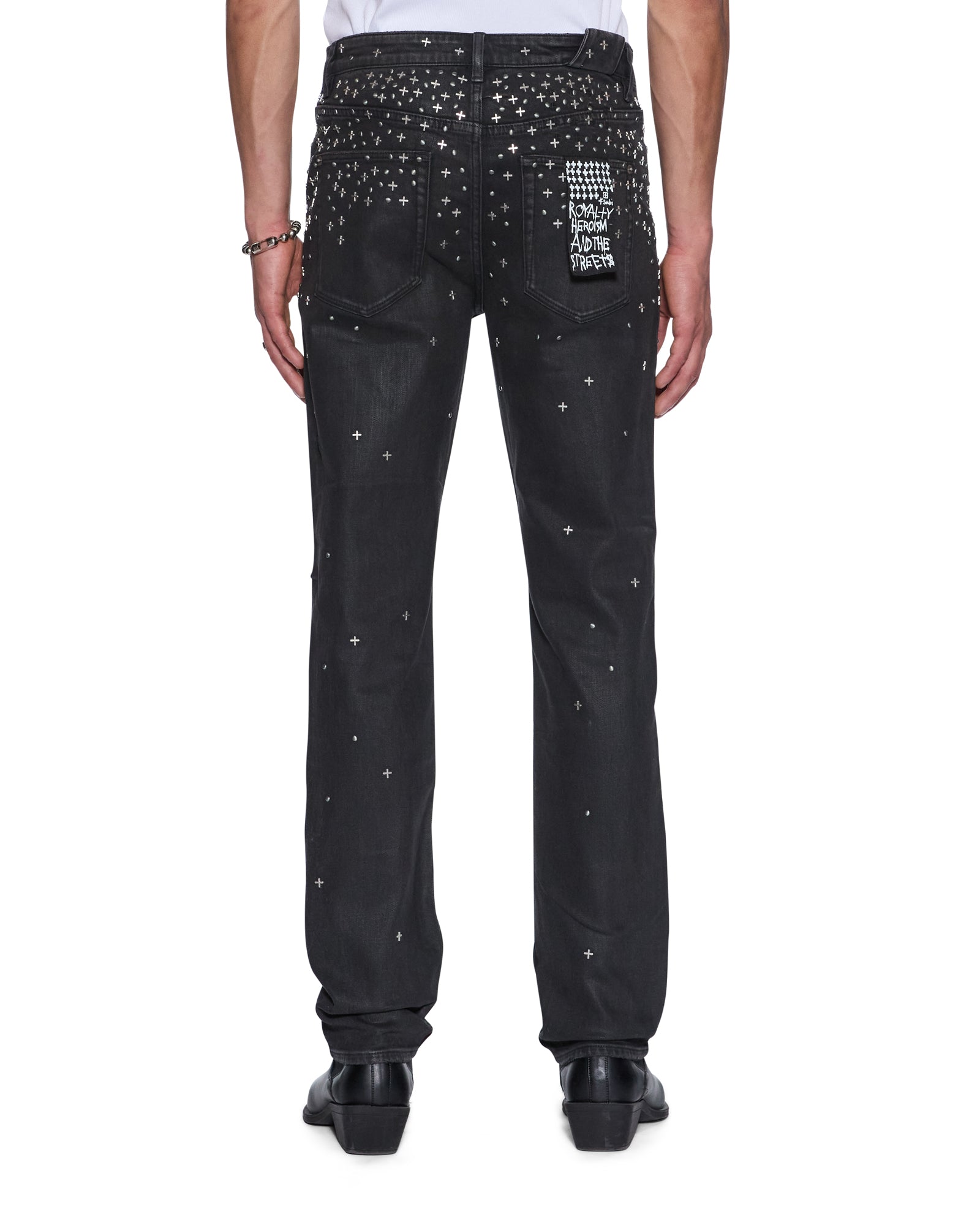 MENS  CHITCH BACKSTAGE BLACK METALIK SLIM DENIM JEANS