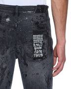 MENS CHITCH POWDER GREY PRAYING DENIM JEANS