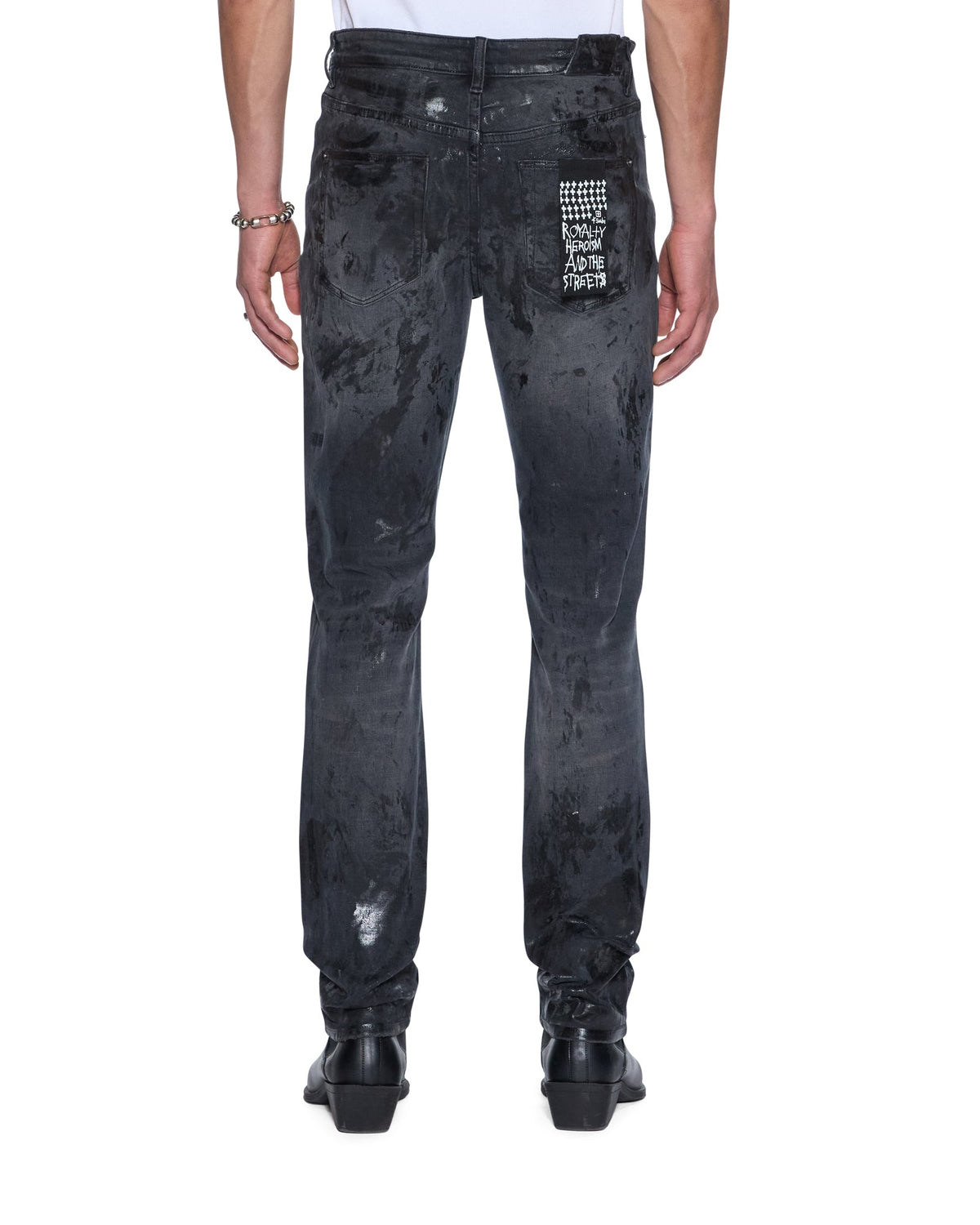 MENS CHITCH POWDER GREY PRAYING DENIM JEANS