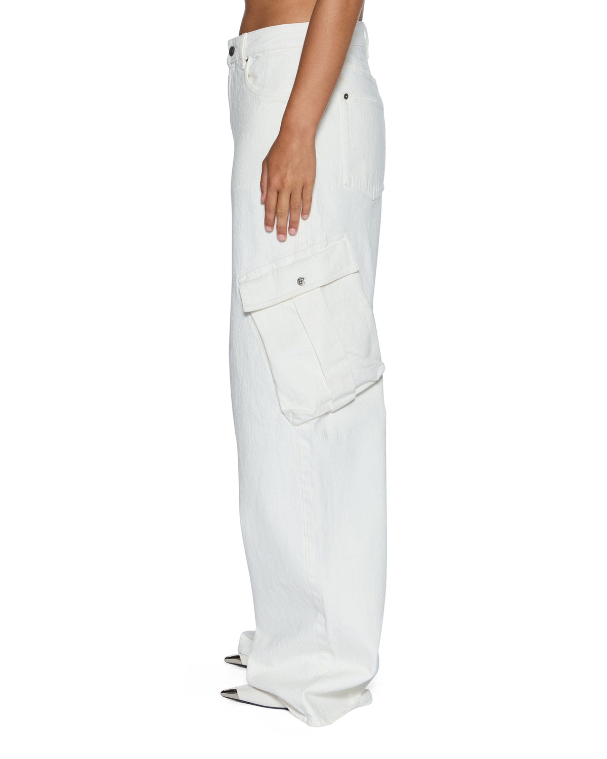 WOMENS BAGGY JEAN CARGO ECRU DENIM JEANS