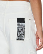 WOMENS BAGGY JEAN CARGO ECRU DENIM JEANS