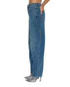 WOMENS BARREL JEAN AGED DENIM JEANS