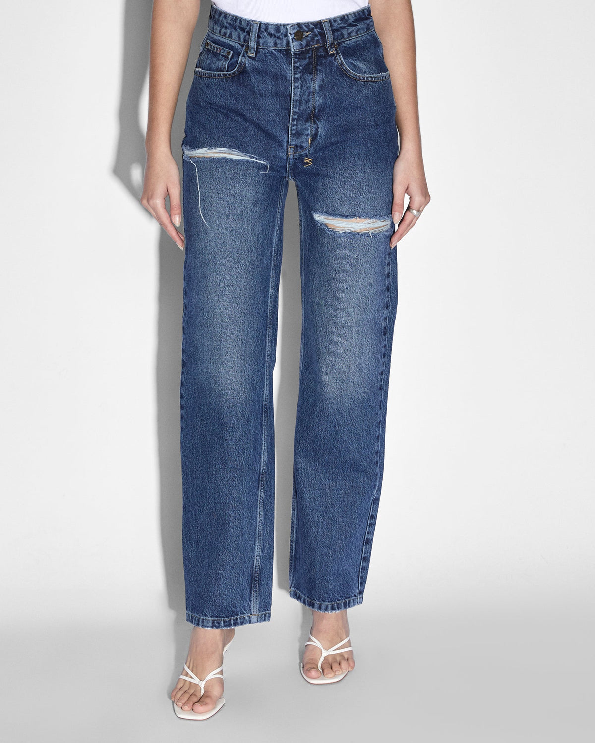 WOMENS BROOKLYN JEAN STELLA SLASHED DENIM JEANS
