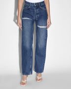 WOMENS BROOKLYN JEAN STELLA SLASHED DENIM JEANS