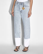 Womens Brooklyn Jean Muse Cuffed Straight Denim Jeans - Denim