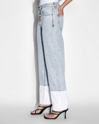 Womens Brooklyn Jean Muse Cuffed Straight Denim Jeans - Denim
