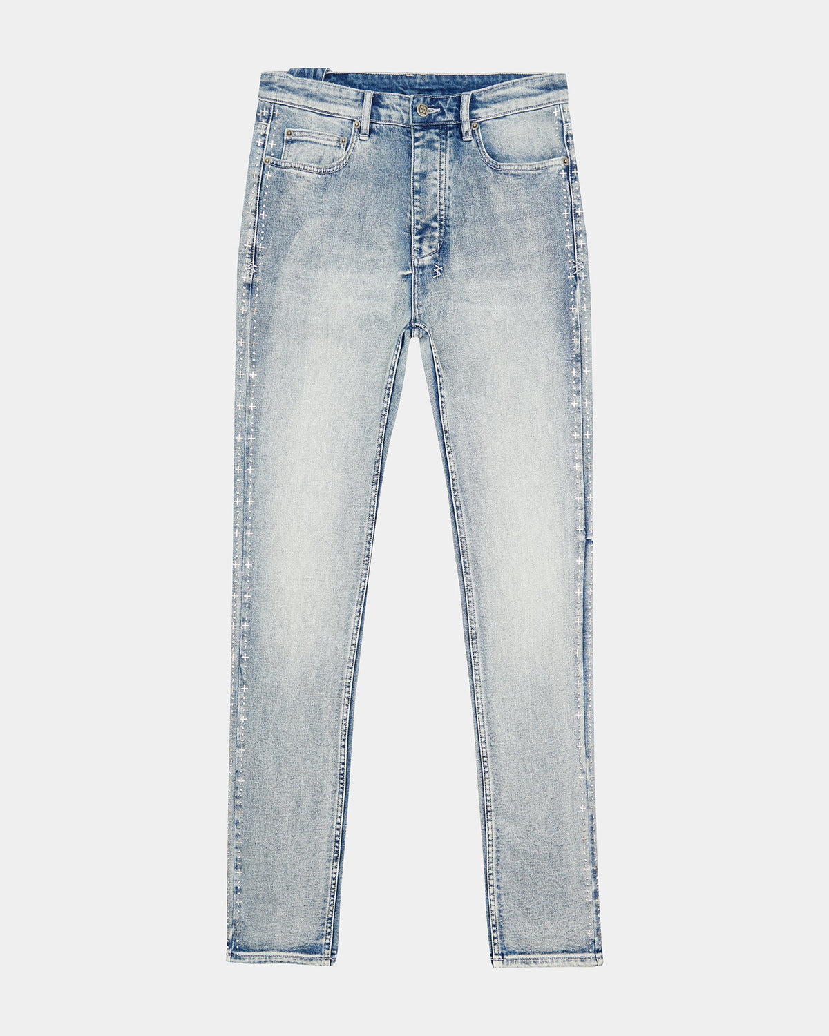 Mens Chitch Punk Metalik Slim Denim Jeans - Denim