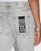 Mens Chitch Jupiter Grey Slim Denim Jeans - Grey
