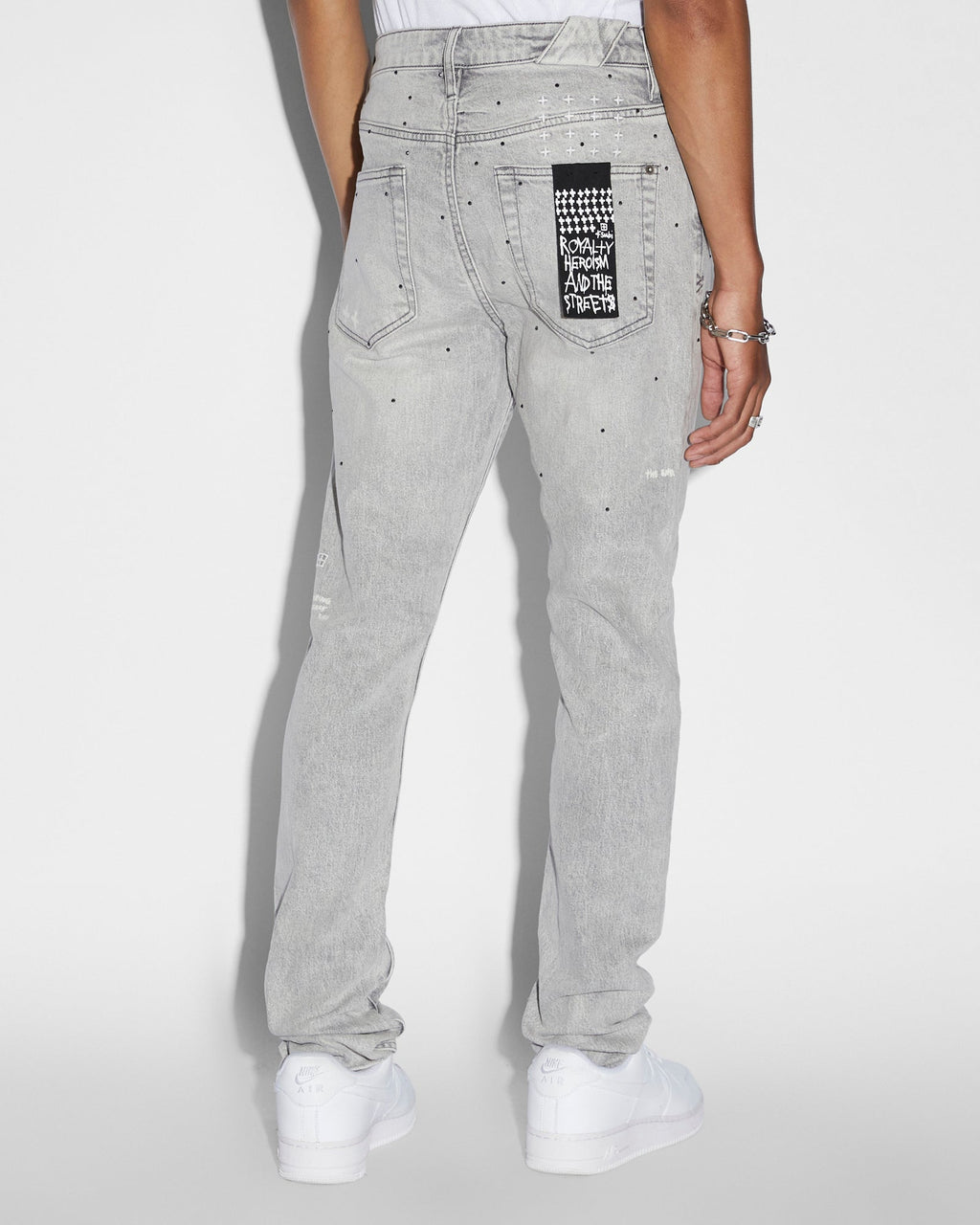 Mens Chitch Jupiter Grey Slim Denim Jeans - Grey
