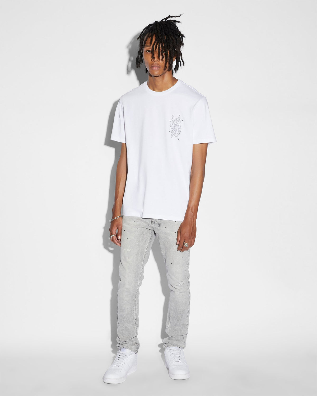 Mens Chitch Jupiter Grey Slim Denim Jeans - Grey