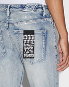 Mens Chitch Punk Metalik Slim Denim Jeans - Denim
