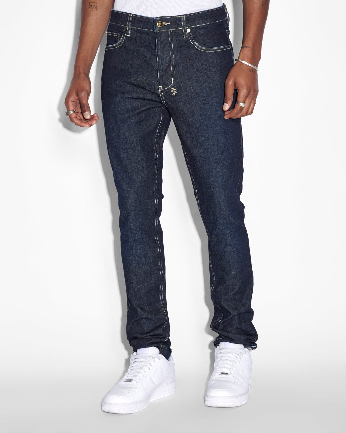 Mens Chitch Rinsed Slim Denim Jeans - Denim