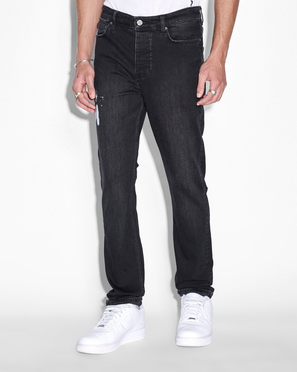 Mens Chitch Black Etch Slim Denim Jeans - Black
