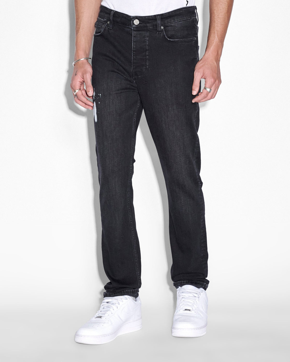 Mens Chitch Black Etch Slim Denim Jeans - Black