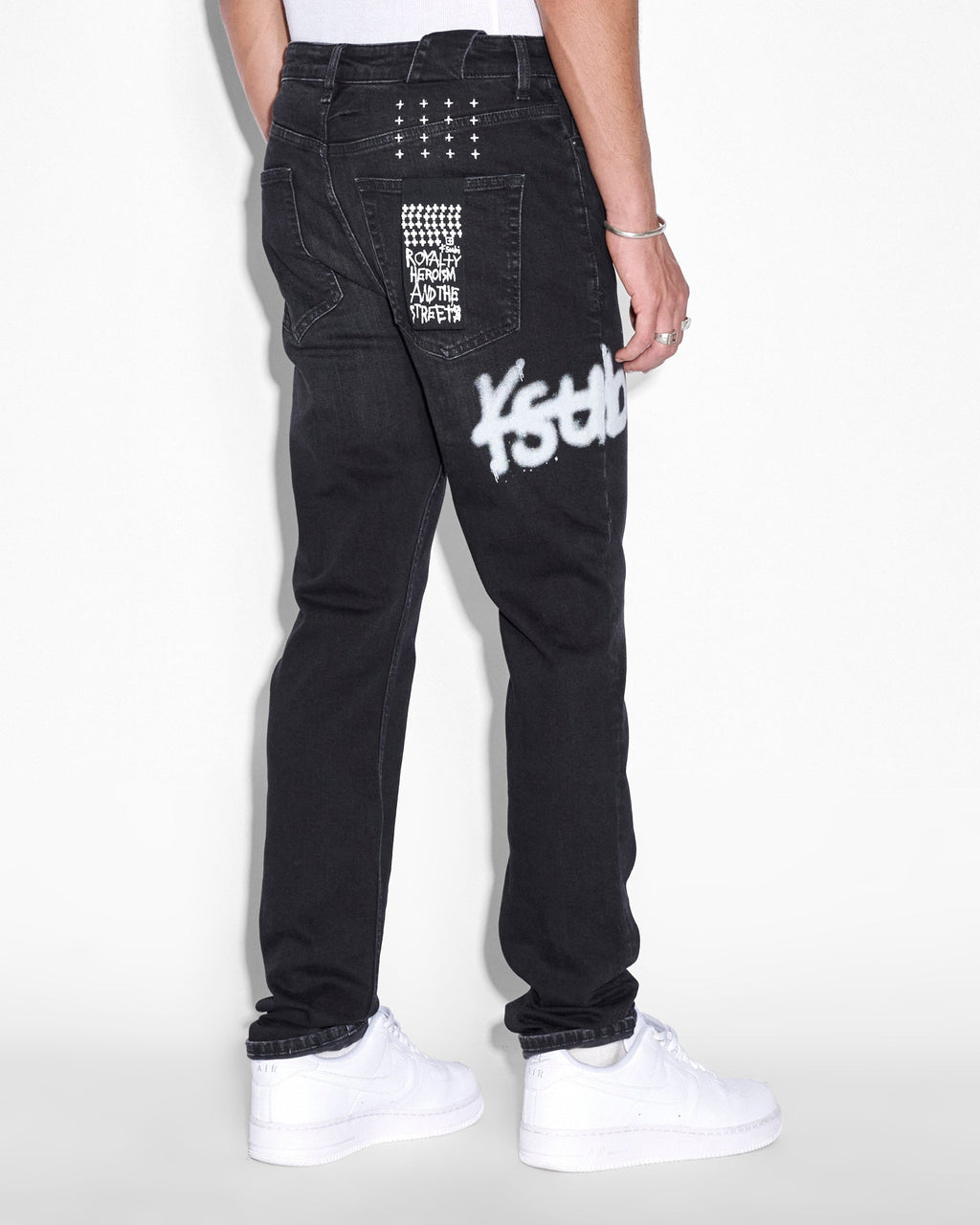 Mens Chitch Black Etch Slim Denim Jeans - Black