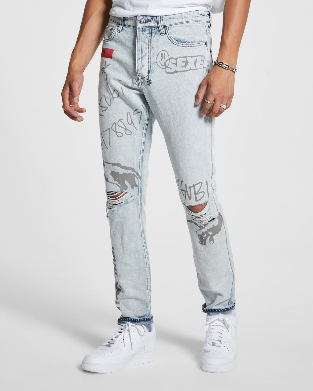 MENS CHITCH FLYER TRASHED DENIM JEANS