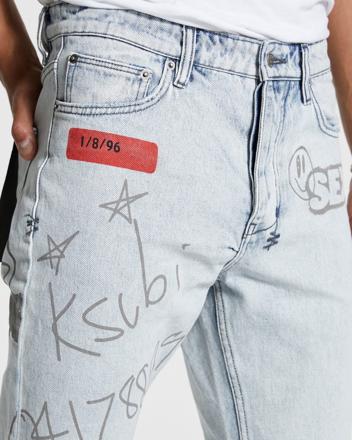 MENS CHITCH FLYER TRASHED DENIM JEANS