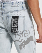 MENS CHITCH FLYER TRASHED DENIM JEANS