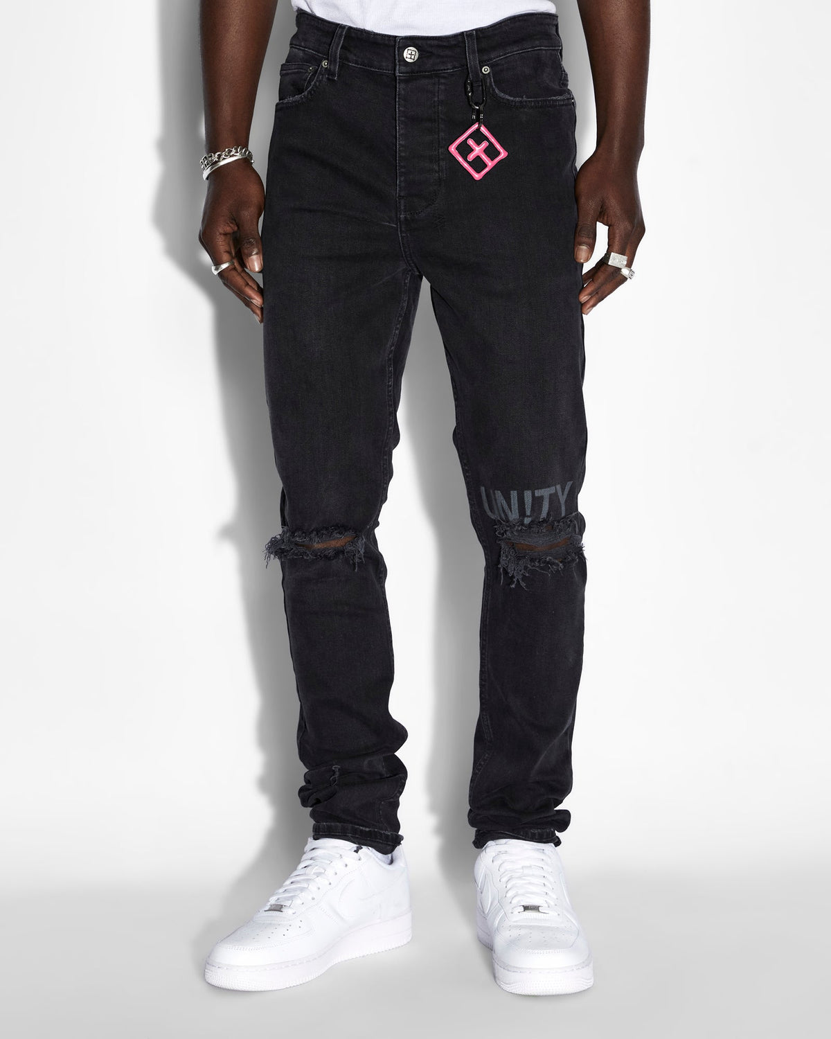 Mens Chitch Krow Unity Slim Denim Jeans - Black