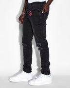 Mens Chitch Krow Unity Slim Denim Jeans - Black