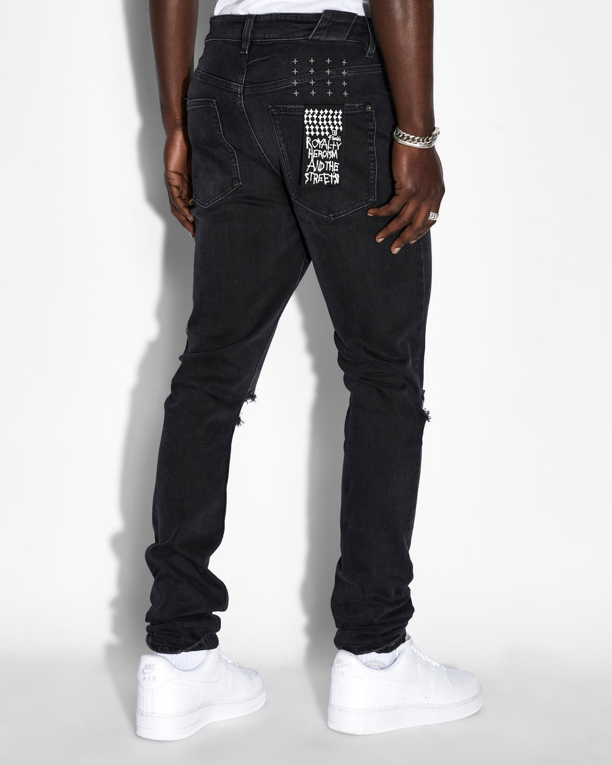 Mens Chitch Krow Unity Slim Denim Jeans - Black