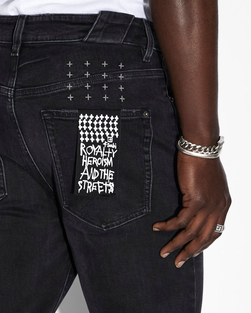 Mens Chitch Krow Unity Slim Denim Jeans - Black