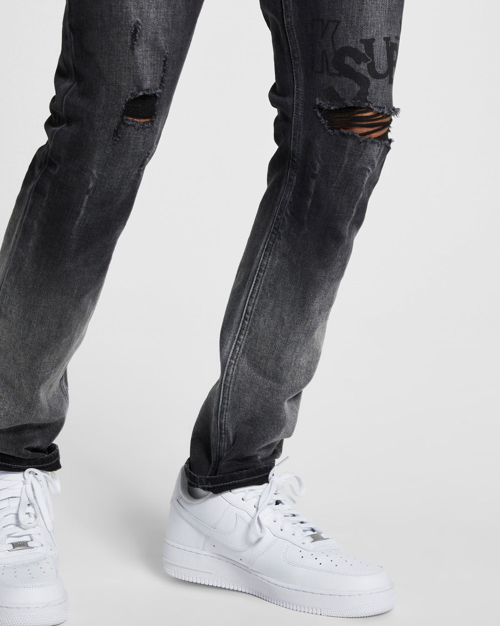 Mens Chitch Smoke Out Rose Slim Denim Jeans - Black