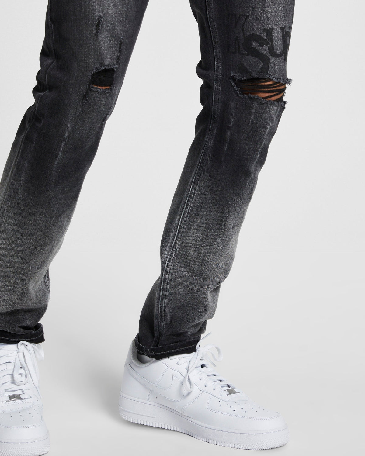 Mens Chitch Smoke Out Rose Slim Denim Jeans - Black