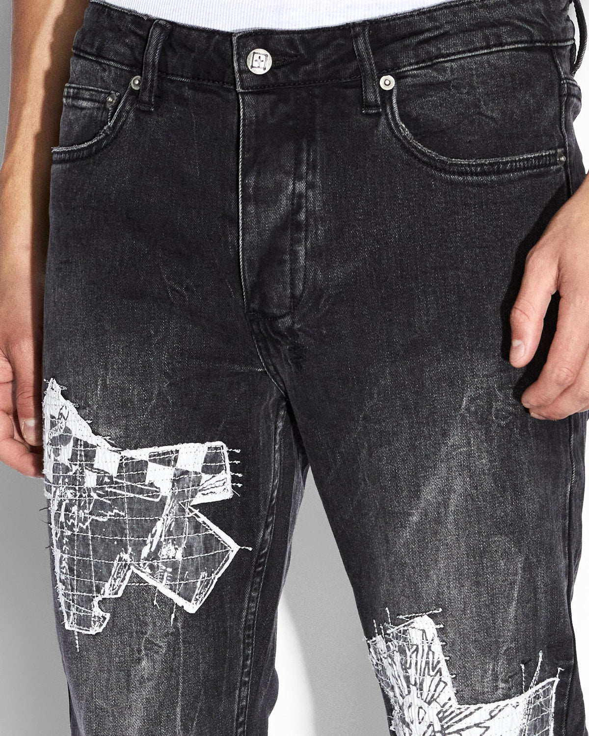Mens Chitch Streets Slim Denim Jeans - Black