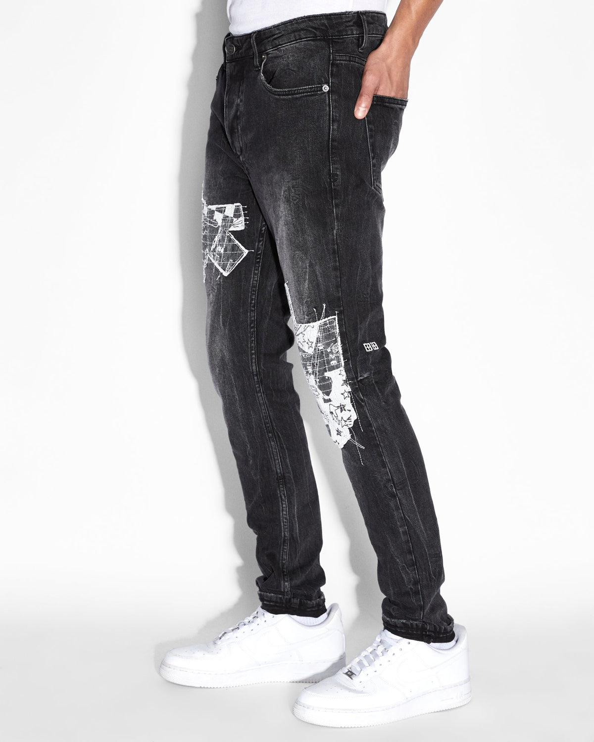Mens Chitch Streets Slim Denim Jeans - Black