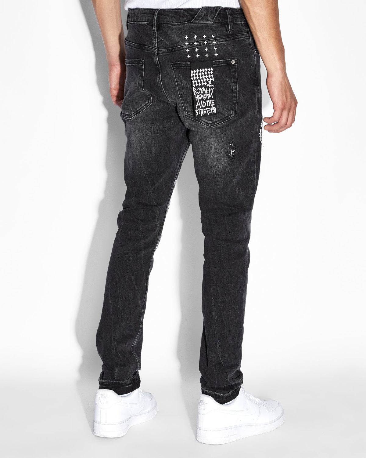 Mens Chitch Streets Slim Denim Jeans - Black