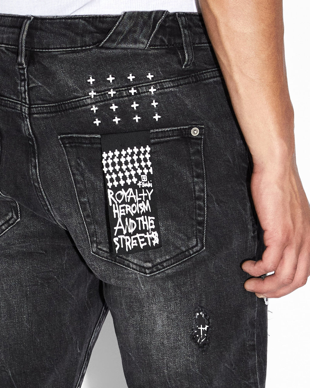 Mens Chitch Streets Slim Denim Jeans - Black