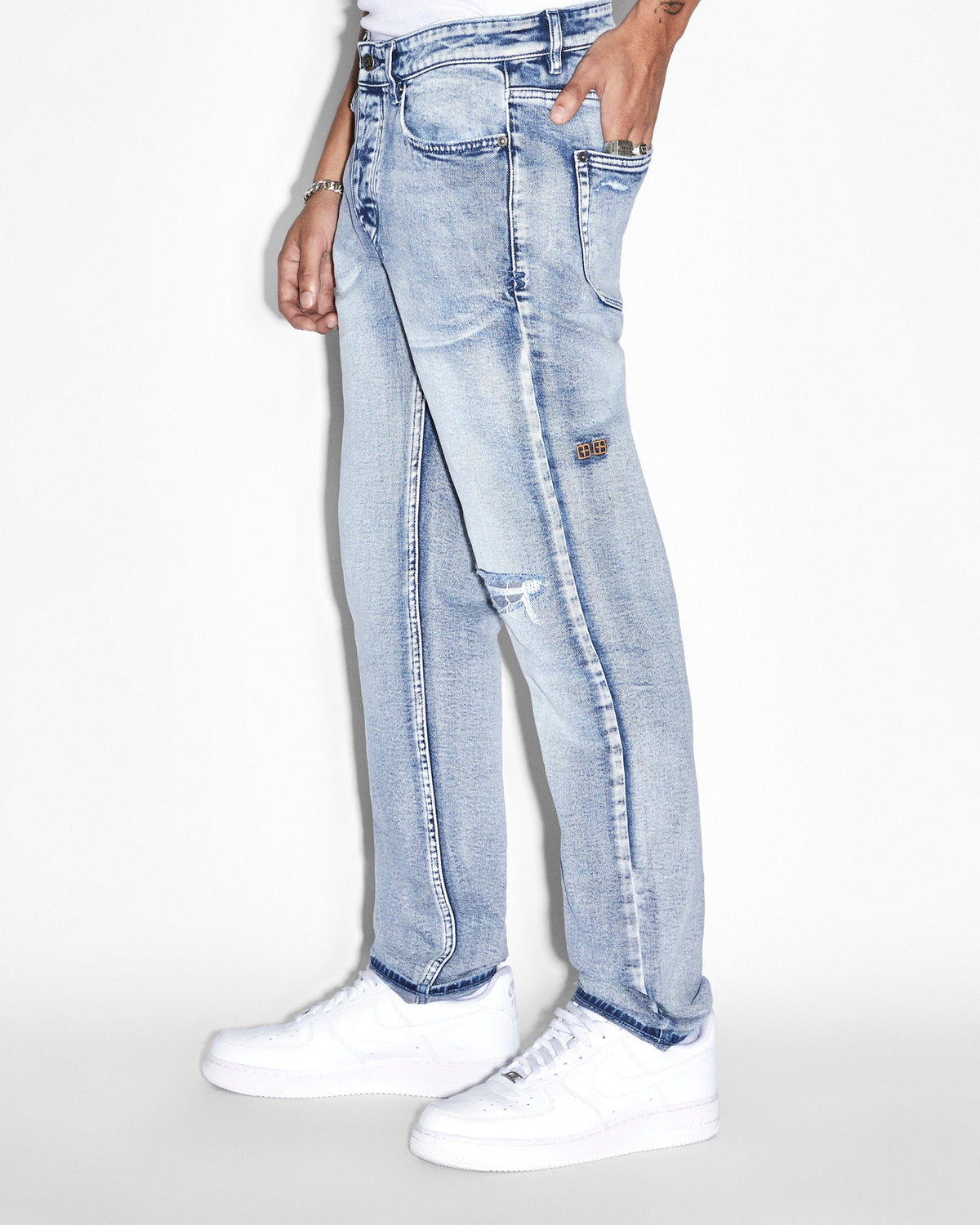 Mens Hazlow Rekovery Straight Denim Jeans - Denim