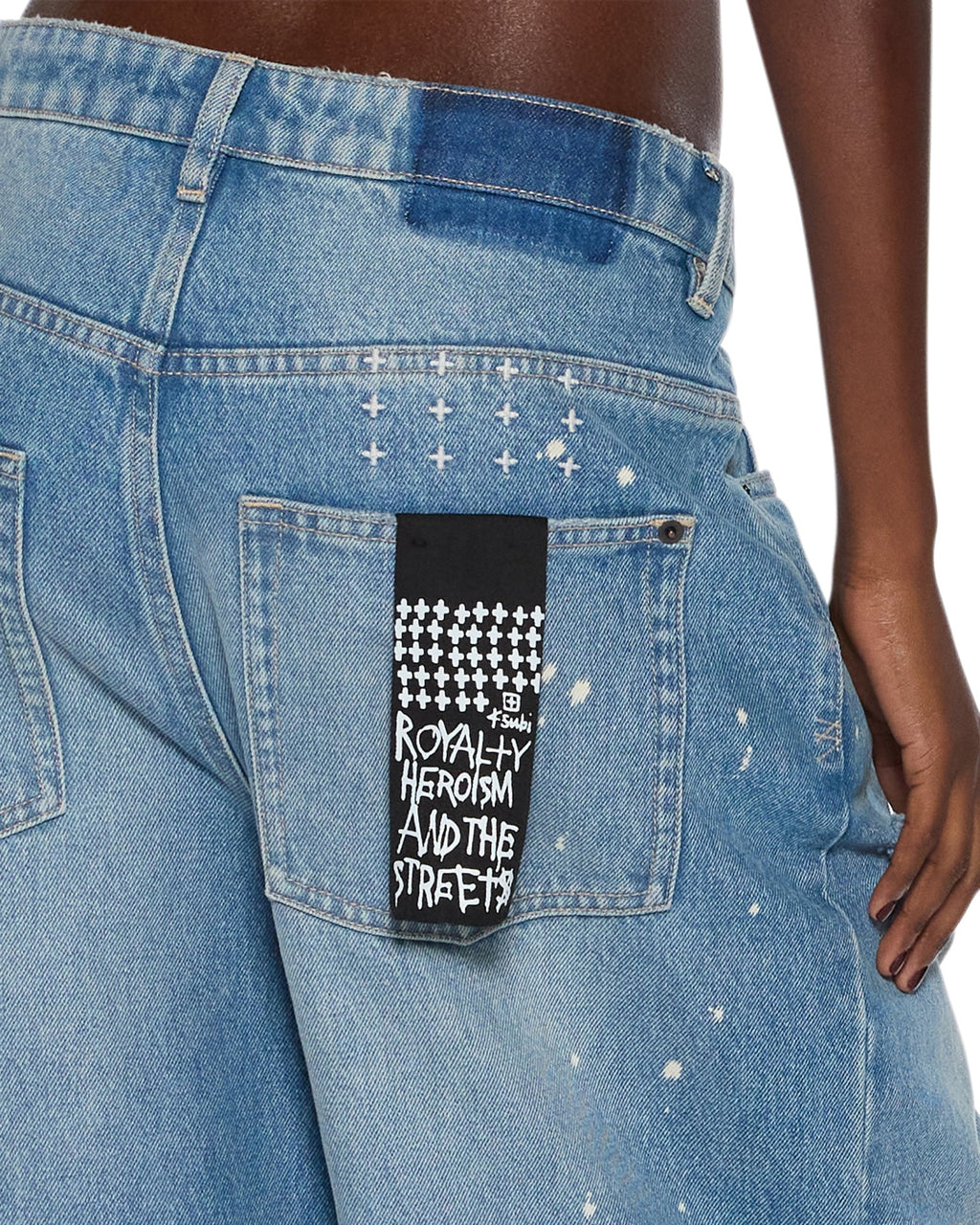 WOMENS KSUPER SURGE TRASHED DENIM JEANS