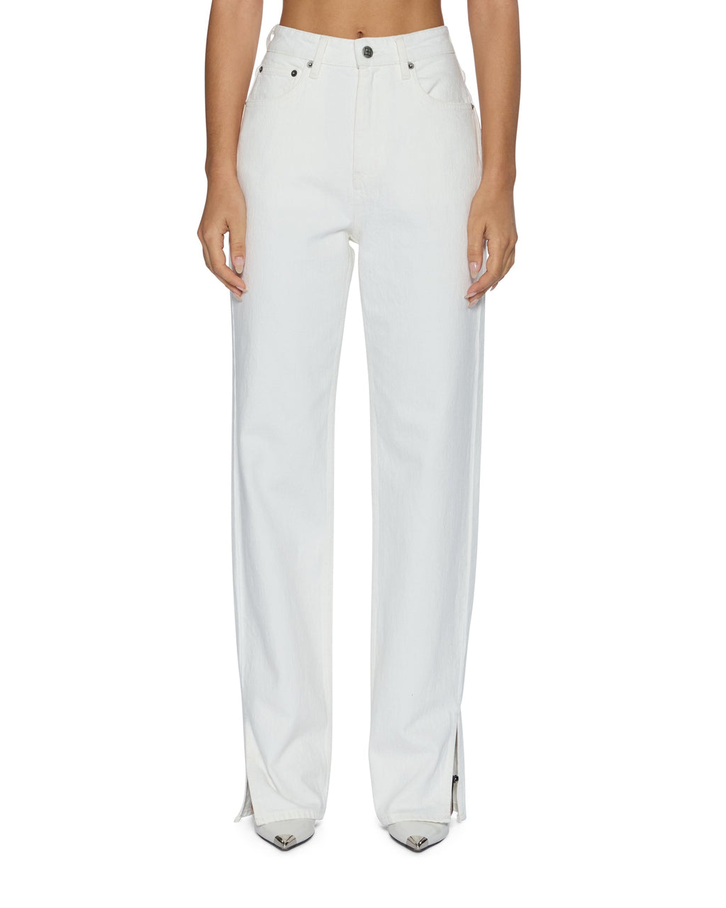 WOMENS PLAYBACK SPLITS ECRU DENIM JEANS