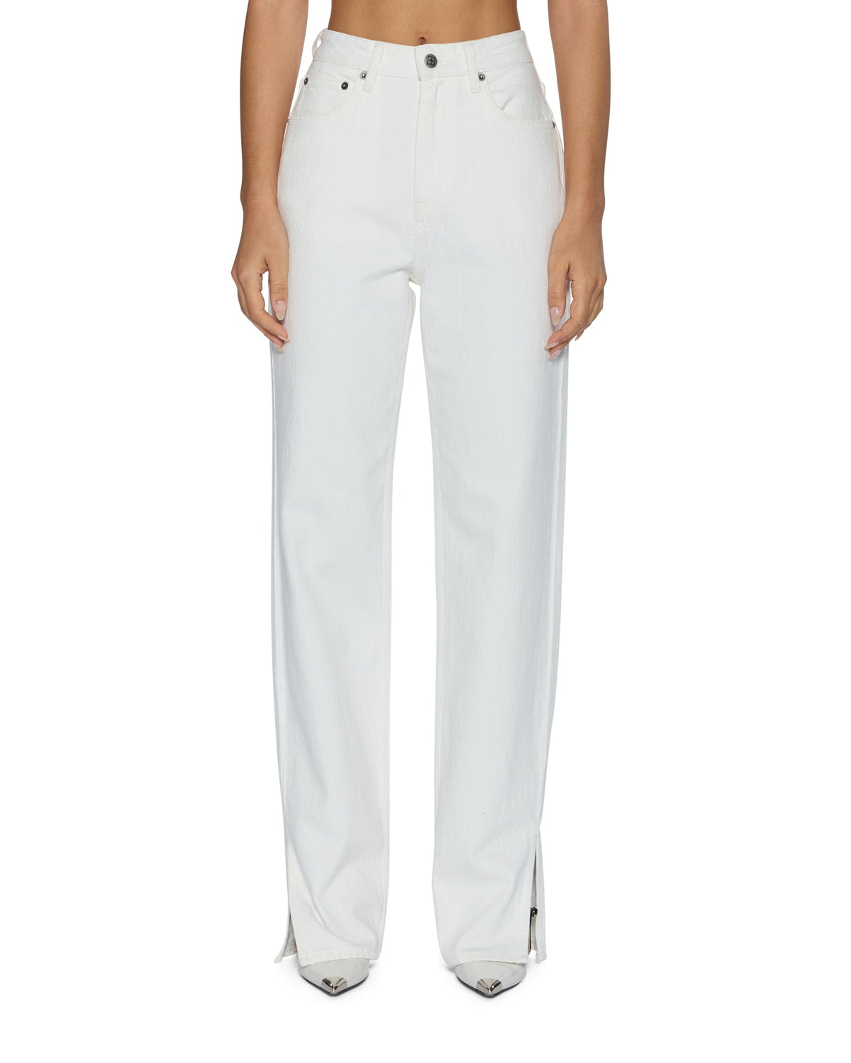 WOMENS PLAYBACK SPLITS ECRU DENIM JEANS