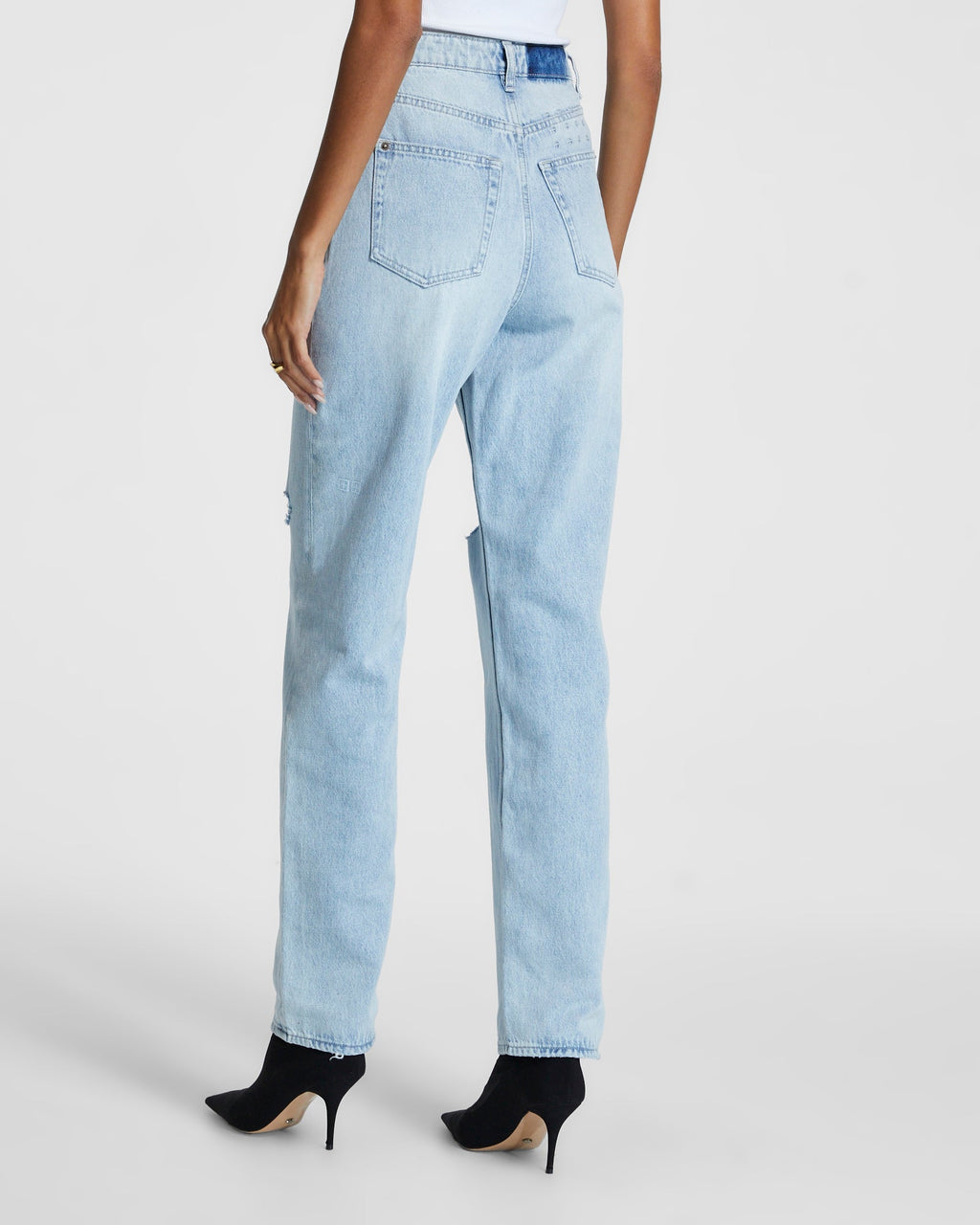 Womens Playback Sense Sliced Straight Denim Jeans - Denim