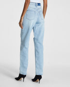 Womens Playback Sense Sliced Straight Denim Jeans - Denim