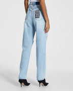 Womens Playback Sense Sliced Straight Denim Jeans - Denim