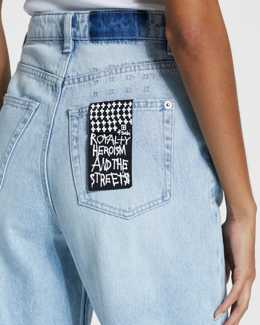Womens Playback Sense Sliced Straight Denim Jeans - Denim