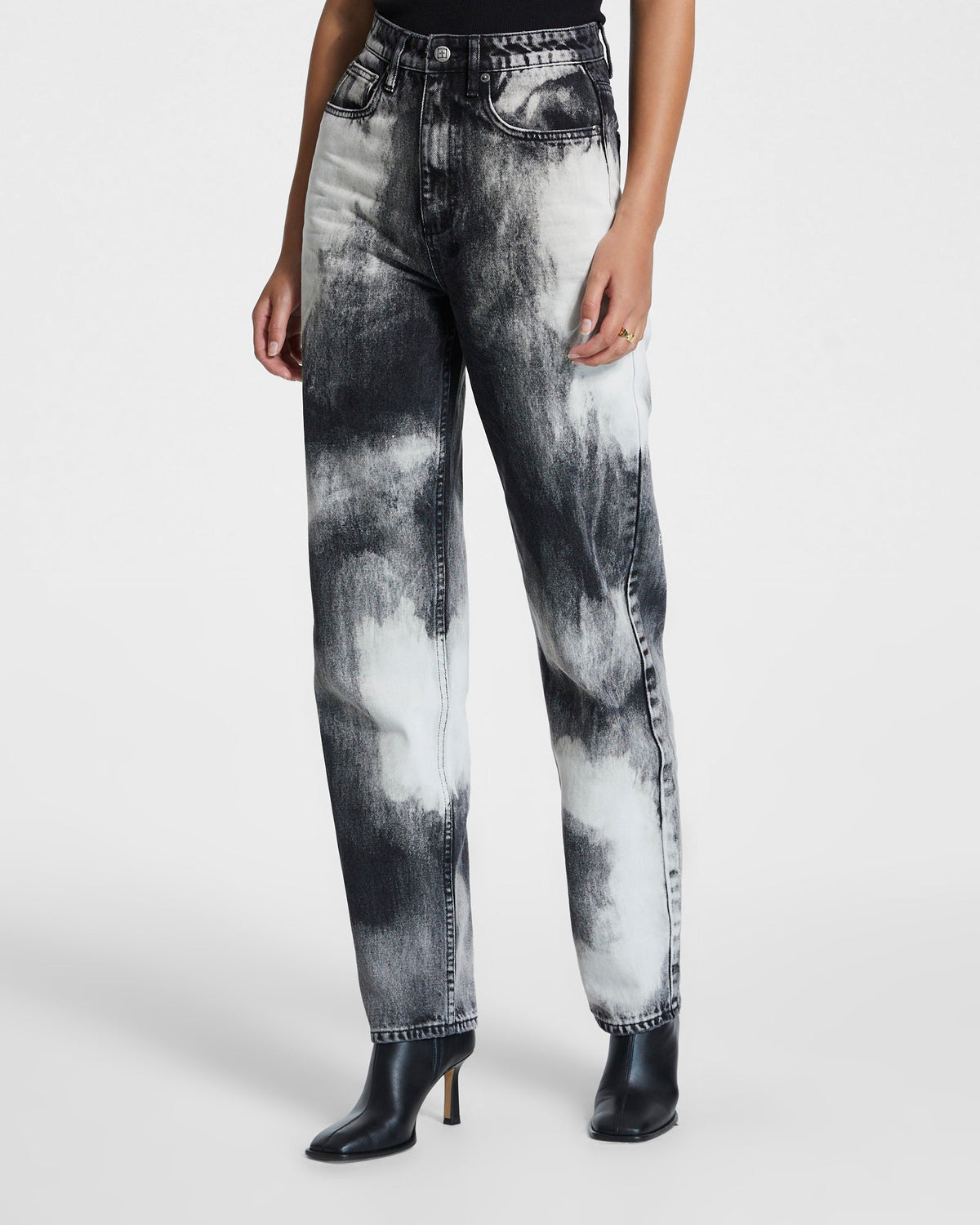 Womens Playback Black Wreckoning Relaxed Tapered Denim Jeans - Black