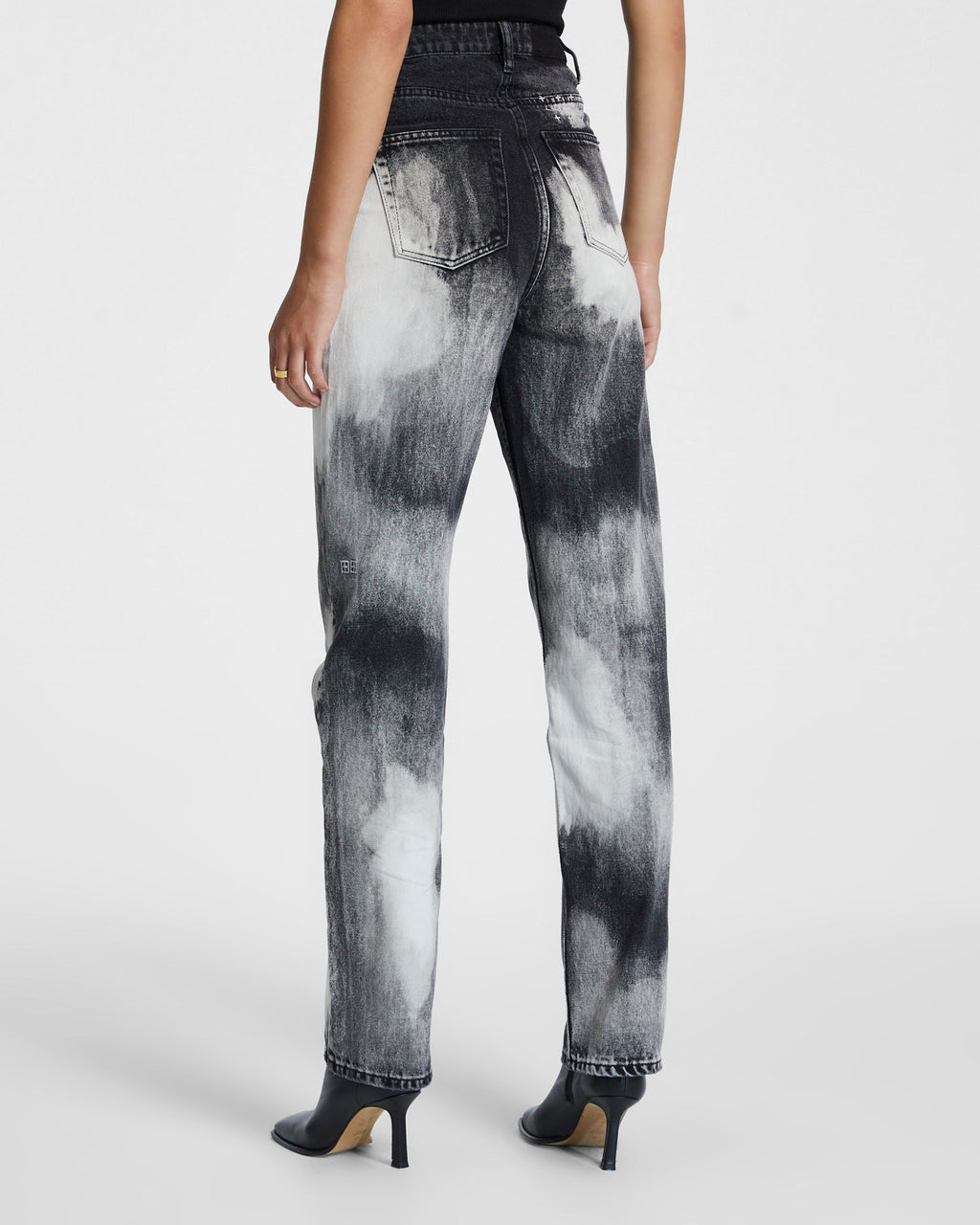 Womens Playback Black Wreckoning Relaxed Tapered Denim Jeans - Black