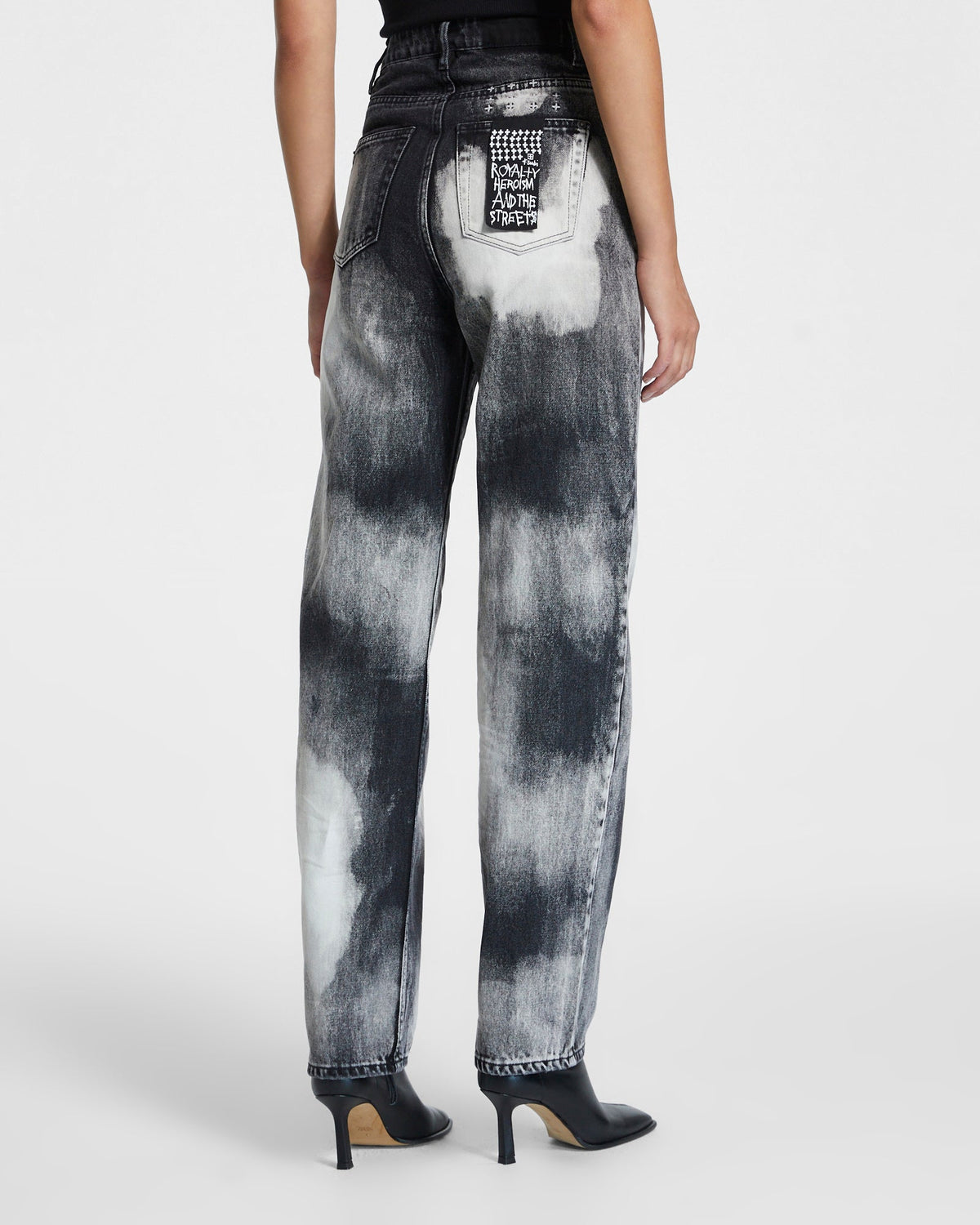 Womens Playback Black Wreckoning Relaxed Tapered Denim Jeans - Black