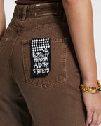 Womens Pointer Koko Relaxed Tapered Denim Jeans - Brown