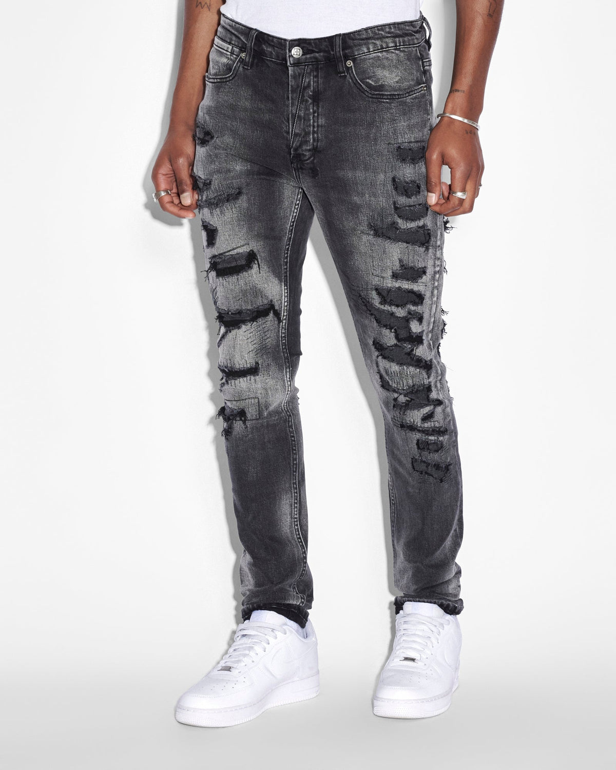 MENS VAN WINKLE TEKTONIK BLACK DENIM JEANS