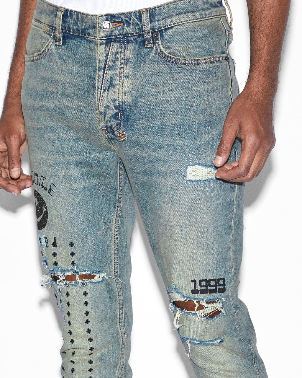 Mens Van Winkle Throw Bak Trash Skinny Denim Jeans - Denim
