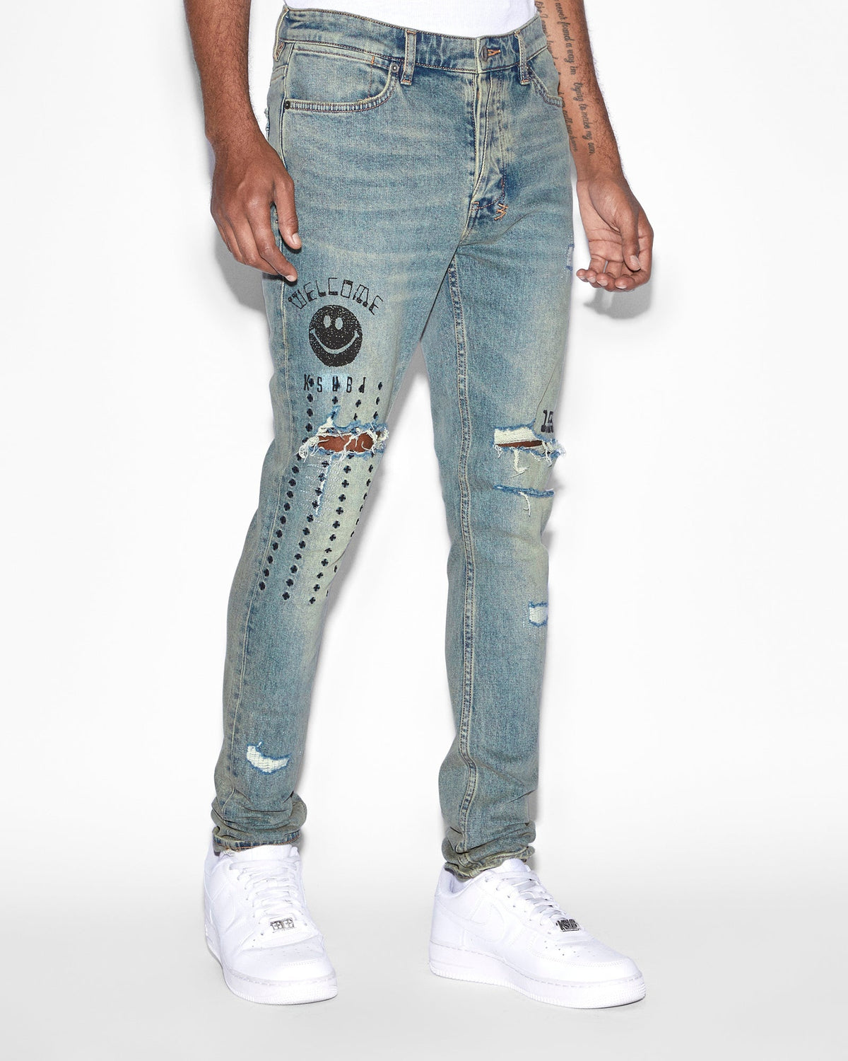 Mens Van Winkle Throw Bak Trash Skinny Denim Jeans - Denim