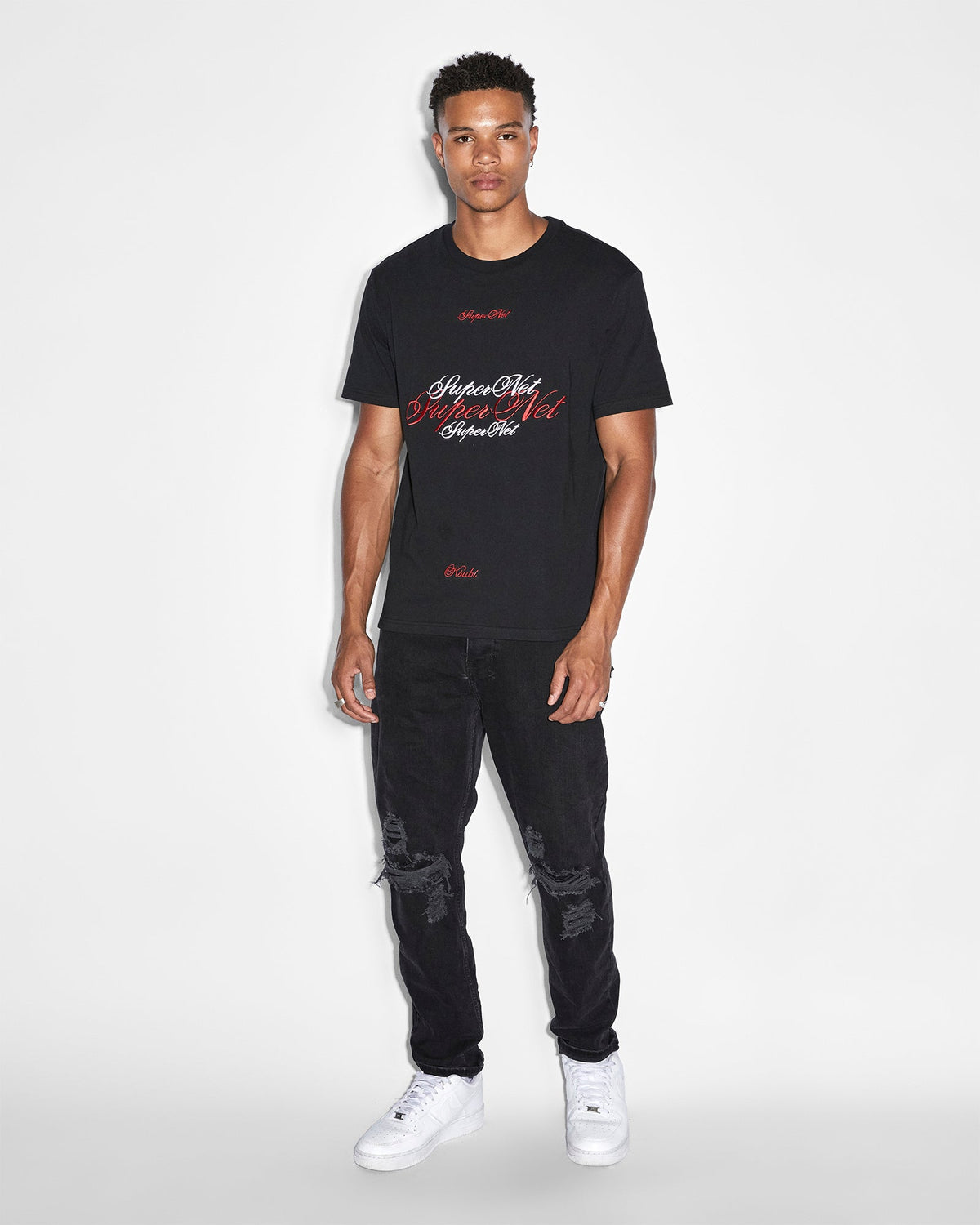 Mens Wolfgang Boneyard Black Tapered Denim Jeans - Black