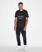 Mens Wolfgang Boneyard Black Tapered Denim Jeans - Black
