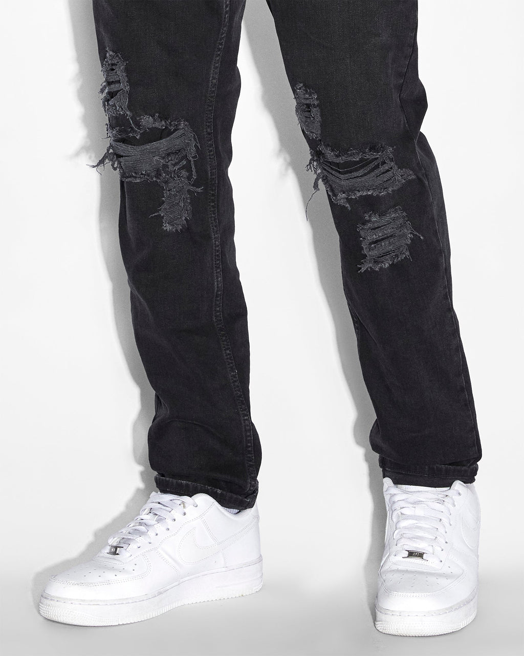Mens Wolfgang Boneyard Black Tapered Denim Jeans - Black